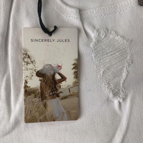 Sincerely Jules White Denim Distressed Stretch Jogger Pants Jeans NWT Size 9/29 - Picture 4 of 15